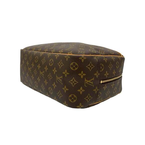 LOUIS VUITTON Authentic Brown Monogram Leather Deauville Boston Bag - Picture 8 of 10